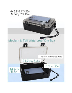 Caja Estanca Impermeable Avlcoaky 22.6x16.3x8.1 cm Negra 2