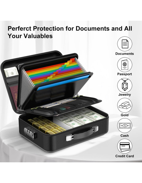 Caja de Documentos a Prueba de Fuego COLCASE 2.14 kg Negra