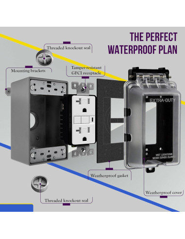 Caja de salida a prueba de clima ENERLITES 1-gang 11.62 cm