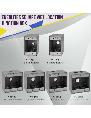Caja de salida a prueba de clima ENERLITES 1-gang 11.62 cm