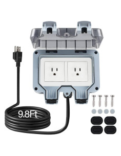 Caja de Salida de Energía Exterior Ungroupimo IP66 2 Tomas