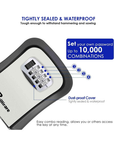 Caja de Llave con Cerradura Brillirare 4 Dígitos Impermeable