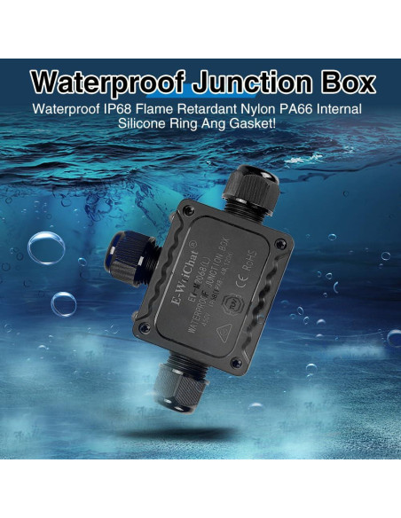 Caja de Conexiones Impermeable QIANZHIYUAN IP68 3 Vías
