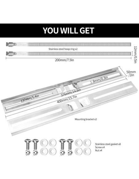 Soporte de Columna Acero Inoxidable HUIXHAO 40 cm Ajustable