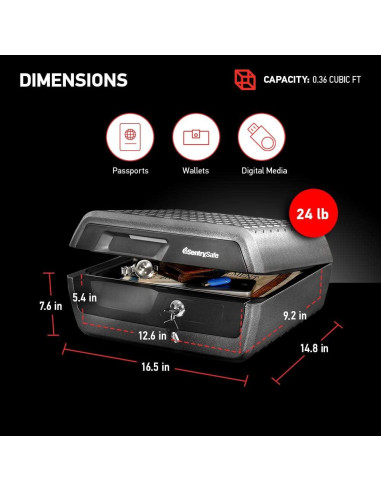 Caja Fuerte SentrySafe a Prueba de Fuego y Agua 0.36 Pies