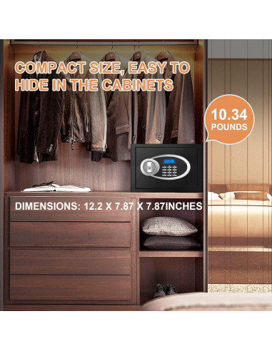 Caja de Seguridad Digital VIDXCVIT 20 cm a Prueba de Fuego