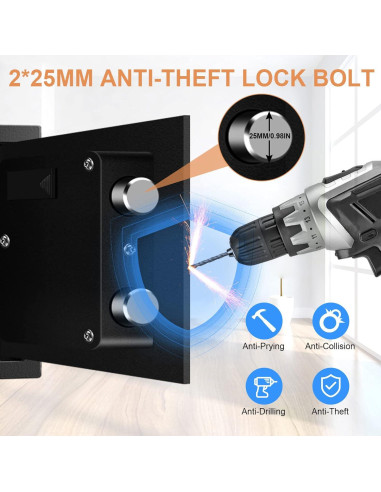 Caja de Seguridad Digital VIDXCVIT 20 cm a Prueba de Fuego