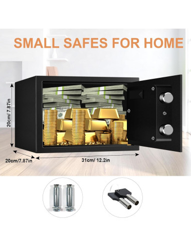 Caja de Seguridad Digital VIDXCVIT 20 cm a Prueba de Fuego