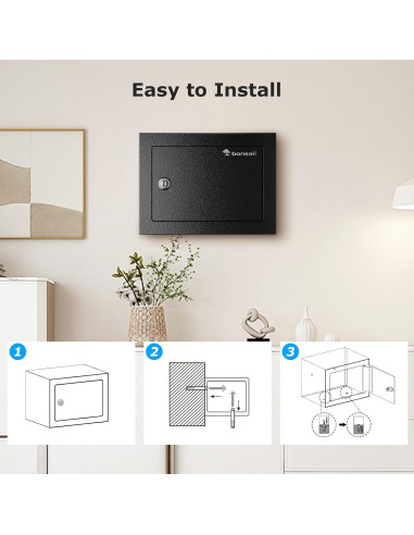 Caja de Seguridad Bonsaii de Acero 0.23 Pies con Llave