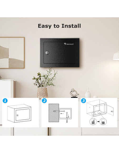 Caja de Seguridad Bonsaii de Acero 0.23 Pies con Llave