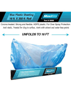 MAXIFILM Rollo Plástico Enmascarar 4.88m x 106.68m Azul 2
