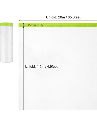 Película de Enmascarar Pre-Cinta uxcell 1.5m x 20m Verde