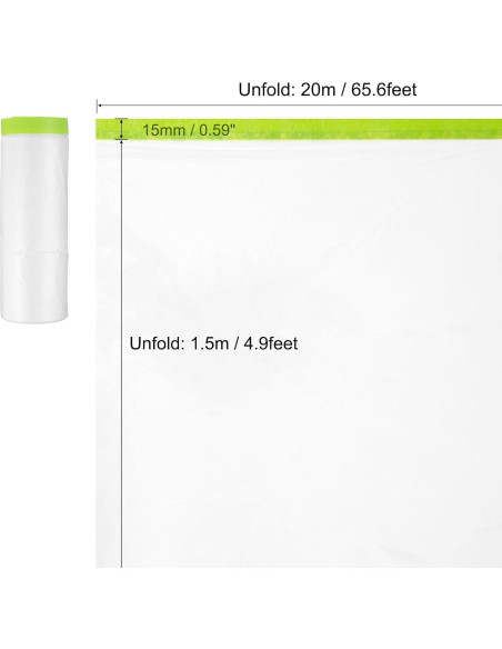 Película de Enmascarar Pre-Cinta uxcell 1.5m x 20m Verde
