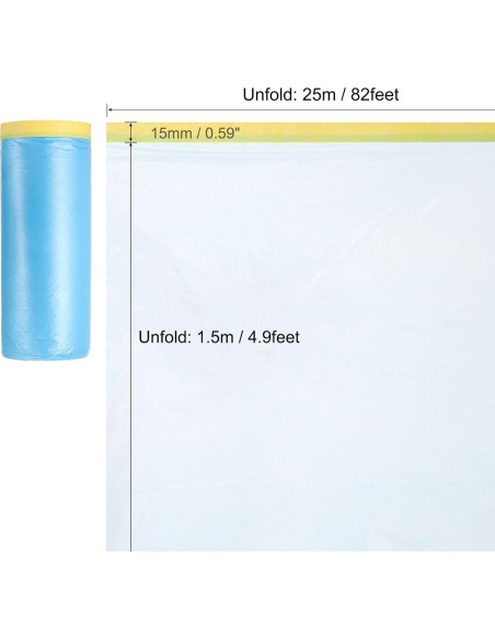 Película de Enmascarar Pre-Cinta uxcell 1.5m x 20m 6Pcs