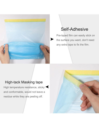 Película de Enmascarar Pre-Cinta uxcell 1.5m x 20m 6Pcs