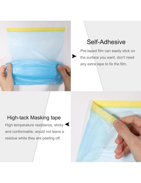 Película de Enmascarar Pre-Cinta uxcell 1.5m x 20m 6Pcs