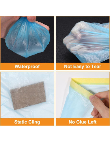 Película de Enmascarar Pre-Cinta uxcell 1.5m x 20m 6Pcs