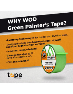 Cinta de Pintor Verde WOD PMT22G 7,62 cm x 54,86 m Pack 16 2