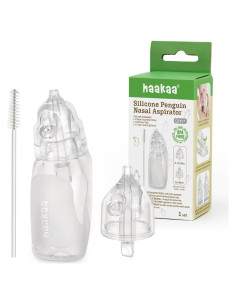 Aspirador Nasal Haakaa Pingüino para Bebés - Silicona Grado Alimenticio