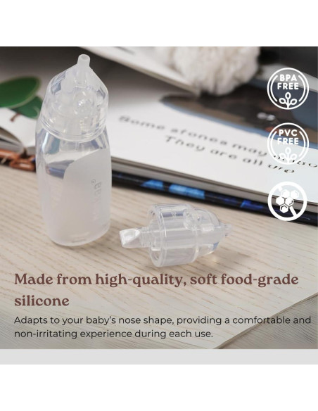 Aspirador Nasal Haakaa Pingüino para Bebés - Silicona Grado Alimenticio