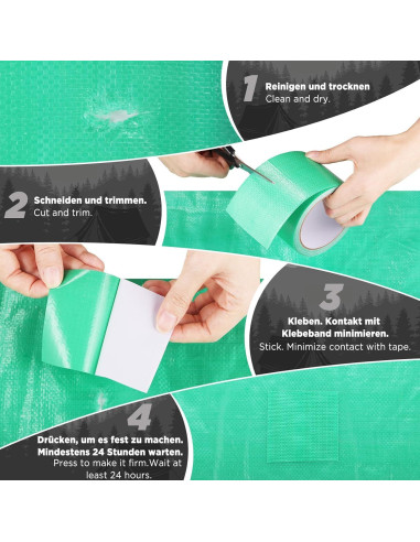 Cinta de Reparación Impermeable 4every 8m Verde UV