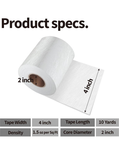 Cinta de Mat de Fibra de Vidrio Etossan 10 Yds x 10 cm