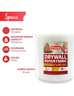 Cinta de Reparación de Paneles de Yeso XFasten 6" x 27,43 m 2