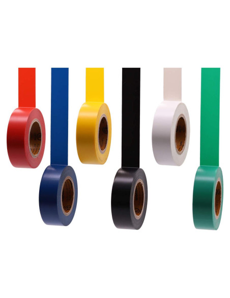 Cinta Aislante Eléctrica Multicolor SoundOriginal 6 Rollos 1.78 cm