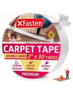 Cinta de Alfombra Doble Cara XFasten 5 cm x 27.4 m Sin Residuos