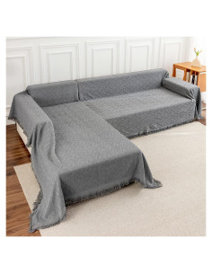 Cubiertas de Sofá Seccional Deep Dream 2 Piezas Gris Oscuro