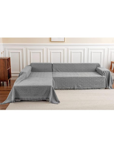 Cubiertas de Sofá Seccional Deep Dream 2 Piezas Gris Oscuro 2