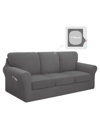 Easy-Going Funda de Sofá Estirable 7 Piezas X-Large Gris Claro