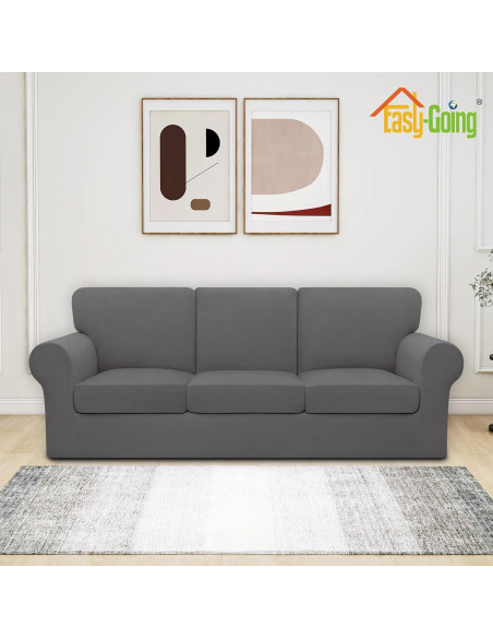 Easy-Going Funda de Sofá Estirable 7 Piezas X-Large Gris Claro