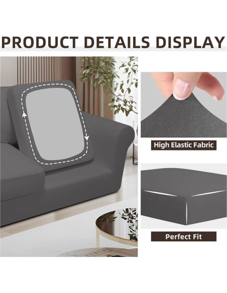 Easy-Going Funda de Sofá Estirable 7 Piezas X-Large Gris Claro