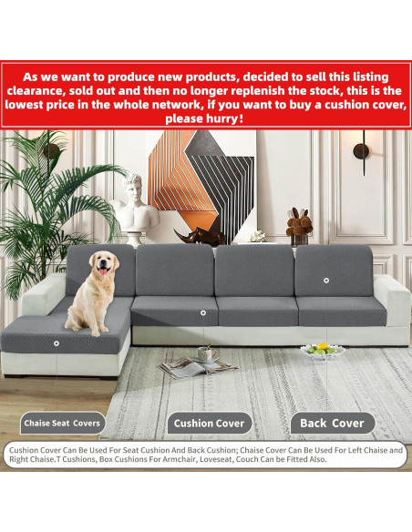 Funda de Cojín Sofá YEMYHOM 3 Piezas Gris Claro Rayas