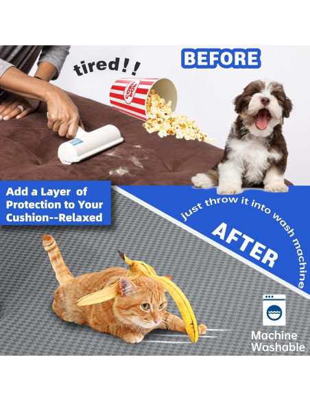 Funda de Cojín Sofá YEMYHOM 3 Piezas Gris Claro Rayas