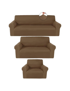 Juego de Fundas para Sofá Peryiter 3 Piezas Chocolate