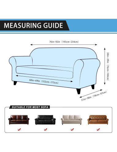 Funda de Sofá Pfrstuv 3 Plazas Café Estirable y Elástico
