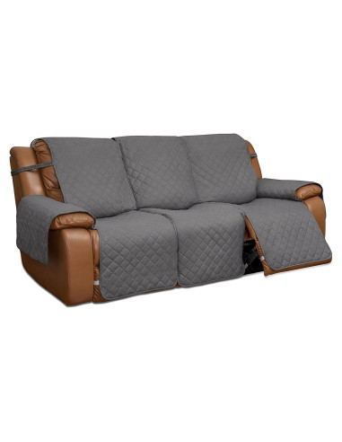 Funda Sofá Recliner Easy-Going 3 Plazas Gris Claro Antideslizante