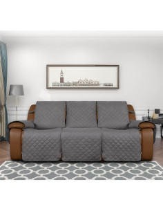 Funda Sofá Recliner Easy-Going 3 Plazas Gris Claro Antideslizante 2