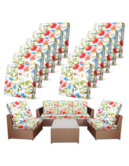 Fundas de Cojín de Patio Newwiee 12 Pcs Estirables
