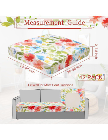 Fundas de Cojín de Patio Newwiee 12 Pcs Estirables