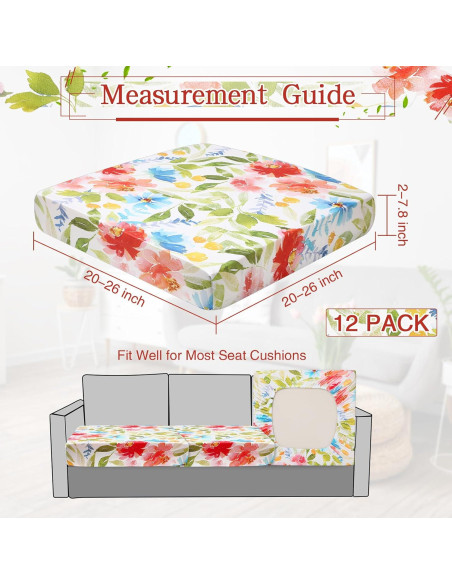 Fundas de Cojín de Patio Newwiee 12 Pcs Estirables