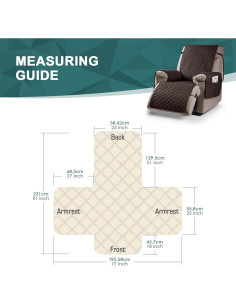 Funda Sillón Reclinable Ruaozz Impermeable 58 cm Chocolate 2
