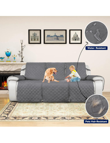 Cubierta de Sofá Reclinable PureFit 3 Asientos Gris Claro