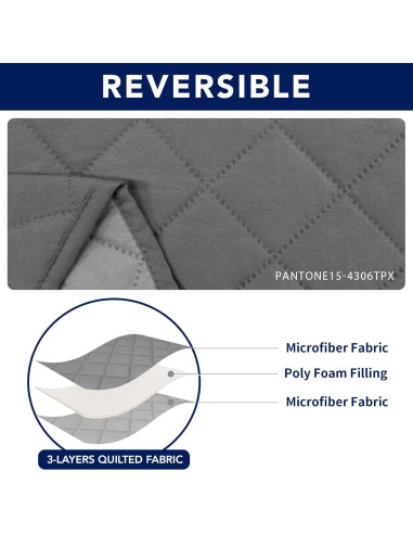 Cubierta de Sofá Reclinable PureFit 3 Asientos Gris Claro