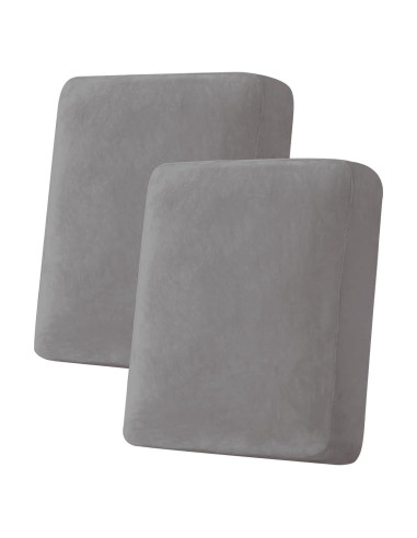 Funda de Cojín Sofá Taque 2 Piezas Terciopelo Gris
