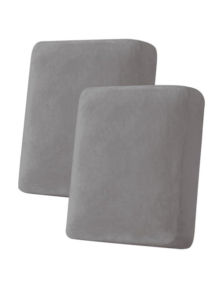 Funda de Cojín Sofá Taque 2 Piezas Terciopelo Gris
