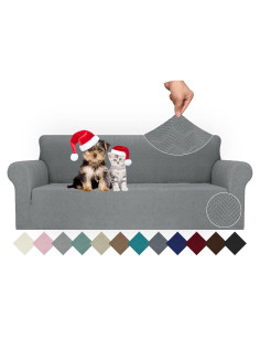 Funda de Sofá JIVINER Elástica 3 Cojines Rombo Gris Claro