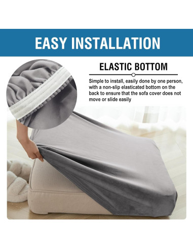 Funda de Cojín Sofá Taque 2 Piezas Terciopelo Gris